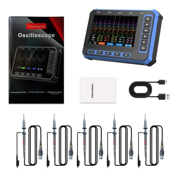 Osciloscopio 5 Canales Automotriz Recargable 2000mah